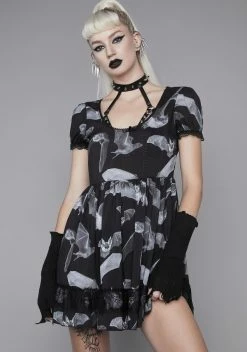 Widow Deadly Echo Chiffon Babydoll Dress