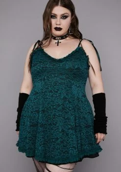 Widow Plus Emerald Faithfully Doomed Lace Dress