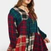 Current Mood Plus Better Together Plaid Mini Dress