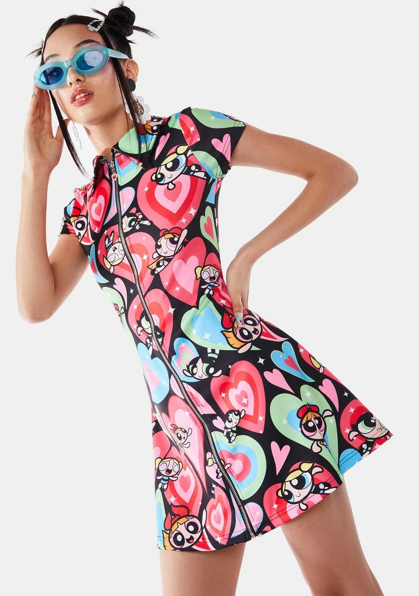 Dolls Kill X The Powerpuff Girls Sisterly Love Mini Dress - Image 2