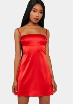 Edikted Suri Satin Open Back Mini Dress