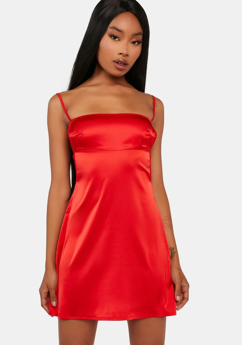 Edikted Suri Satin Open Back Mini Dress