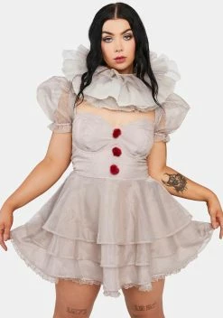 Dolls Kill X WB Horror Plus Killer Clown Babydoll Dress