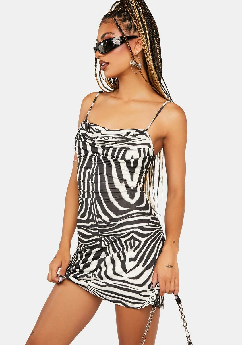 AFRM Blanc Zebra Kamala Mini Dress - Image 2