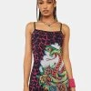 Ed Hardy X Dolls Kill Rose Cobra Mesh Slip Dress