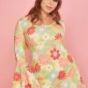 Sugar Thrillz Plus Groovy Happenings Bell Sleeve Dress
