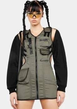 Namilia Desert Tactical Dress With Detachable Sleeves