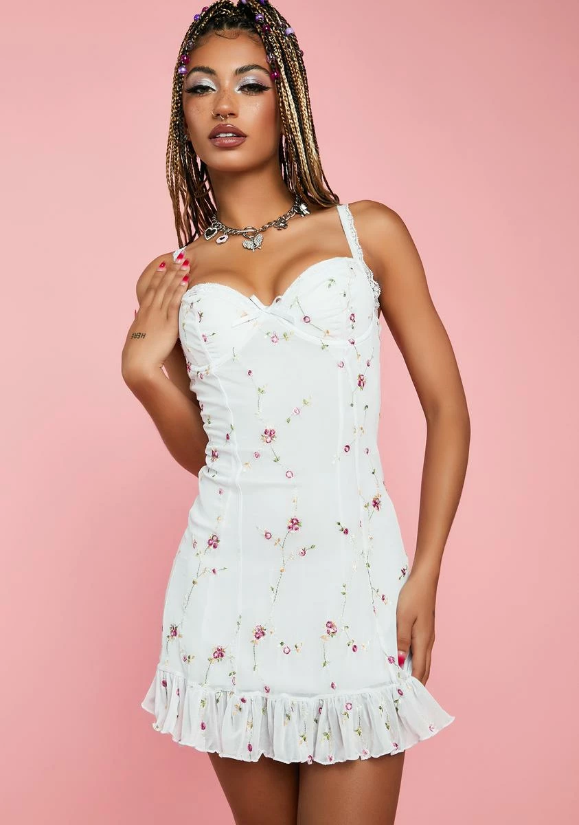 Sugar Thrillz Heavenly I'm Baby Mini Slip Dress