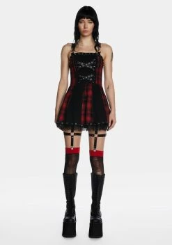 Current Mood Private School Dropout Plaid Dress