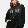 Juicy Couture Liquorice Big Bling Velour Hoodie Dress