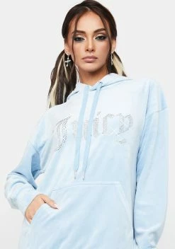 Juicy Couture Frosted Big Bling Velour Hoodie Dress