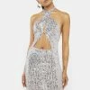 X_Hot & Delicious Chrome Hit The Club Sequin Halter Dress