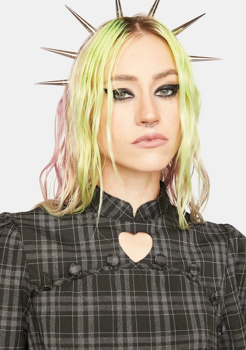 PUNK RAVE Improve New Plaid Cheongsam Dress - Image 2