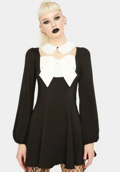 DARK IN LOVE Gothic Bowknot Mini Dress