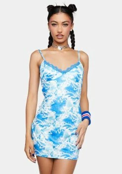 Elsie & Fred Flipper Batik Tie Dye Dolphin Print Cami Dress