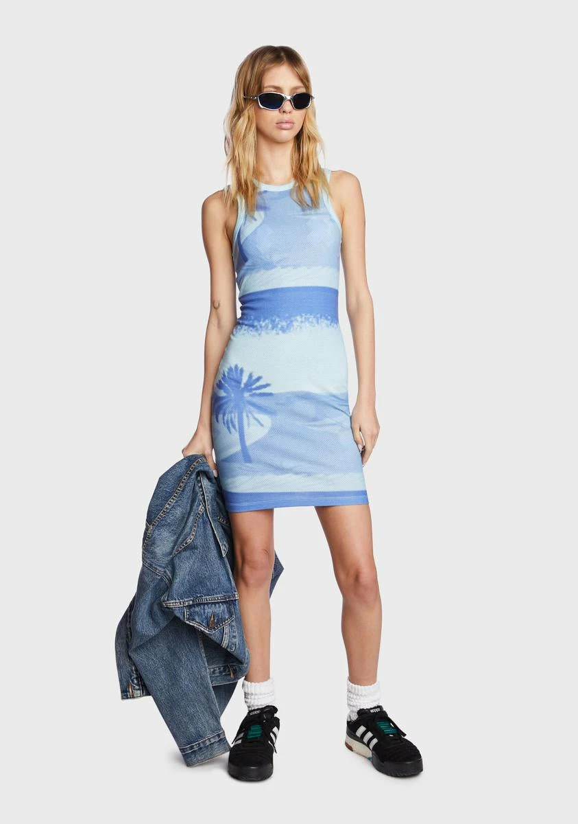BDG Blue Polarised Print Tank Mini Dress - Image 2