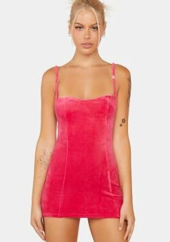 X_New Pink Starlet Moments Velour Mini Dress