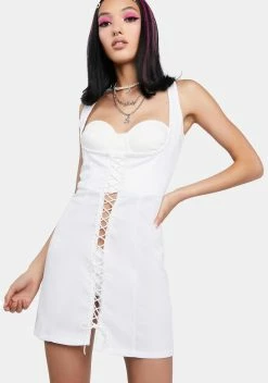 X_ Half Heart Chill From The Start Lace Up Dress