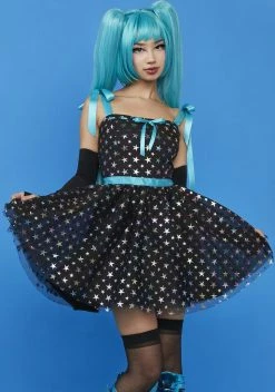 Dolls Kill X Hatsune Miku Star Bright Babydoll Dress