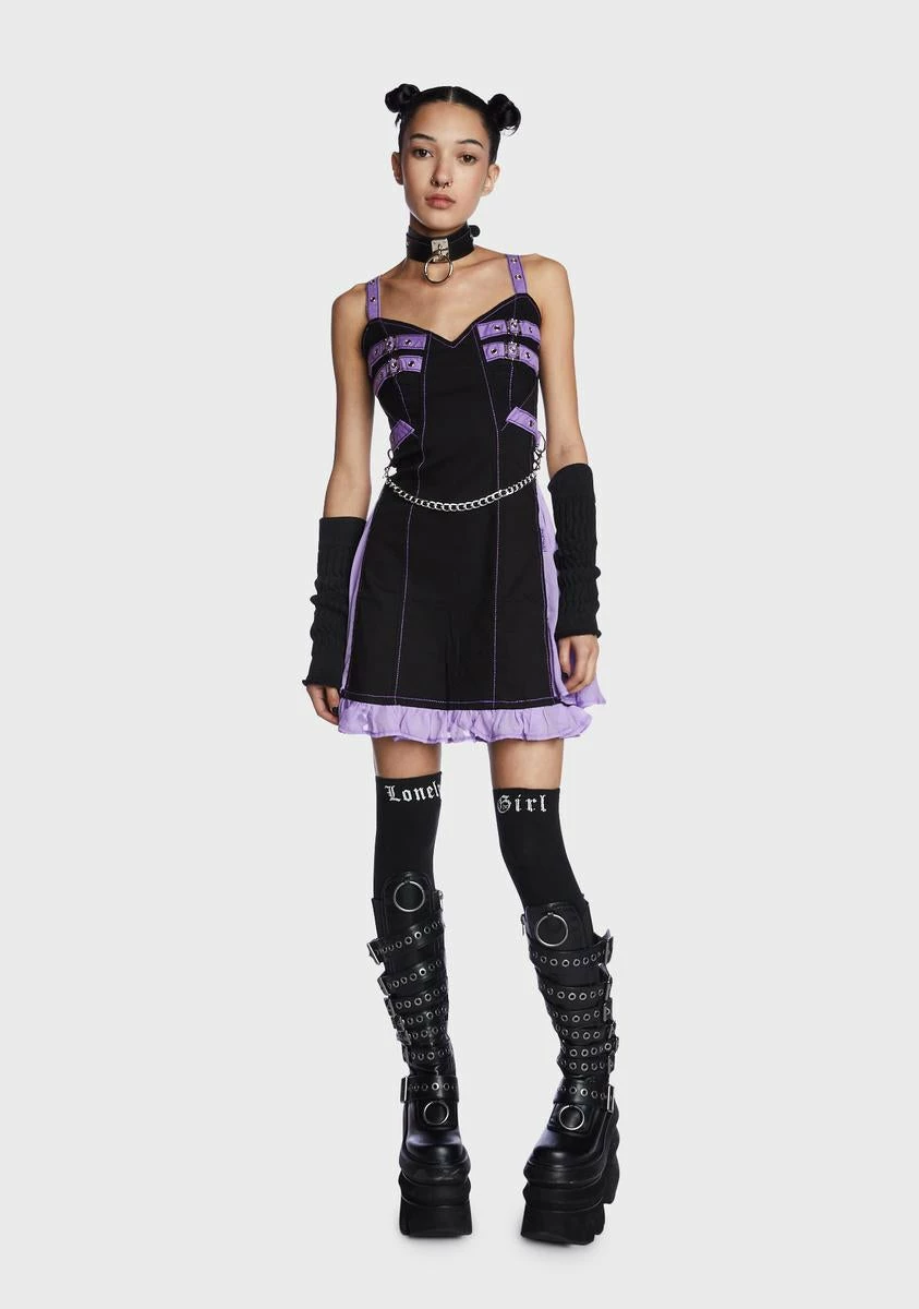 TRIPP NYC Lavender Chiffon Pleated Mini Dress - Image 4