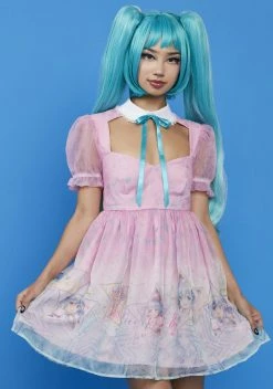 Dolls Kill X Hatsune Miku Sound Wave Sweetie Babydoll Dress