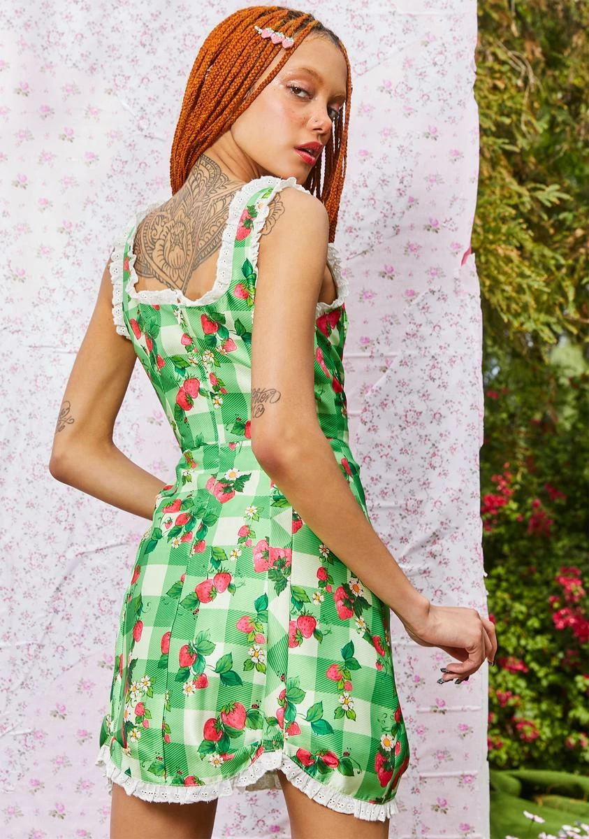 Dolls Kill X Strawberry Shortcake Zing In Spring Mini Dress - Image 4