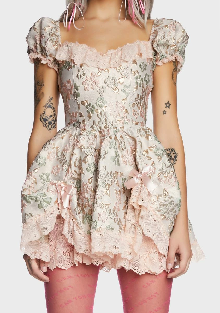 Sugar Thrillz Tea And Circumstance Brocade Mini Dress - Image 3
