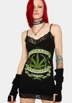 Se7en Deadly Black Cannabis Cami Mini Dress