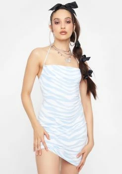Cute Mistake Icy Zebra Savage Mini Dress