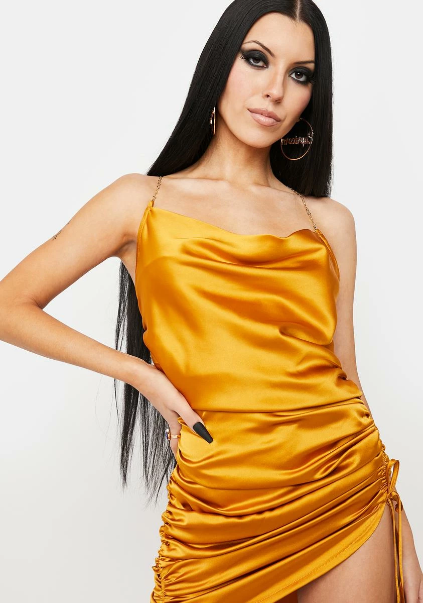 HOROSCOPEZ Strike It Rich Satin Mini Dress