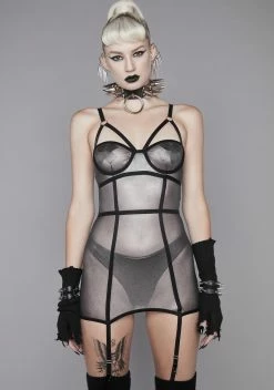 Widow Crave The Night Metallic Mesh Dress