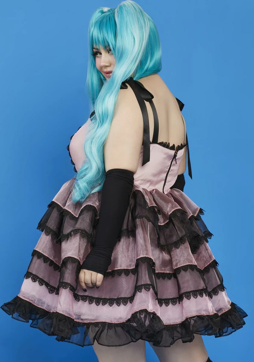 Dolls Kill X Hatsune Miku Plus Take The Stage Babydoll Dress - Image 4