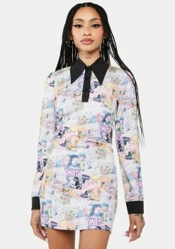 Dolls Kill X Archie Comics Flippin' Pages Collared Dress