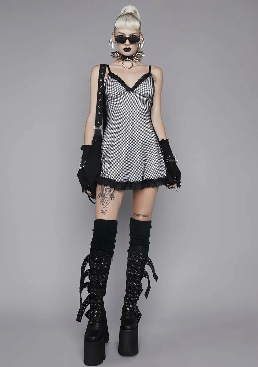 Widow Misty Shed Ur Skin Fishnet Mini Dress - Image 3