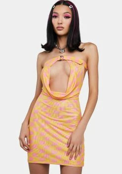X_New Pink Summer Nights Cut-Out Mini Dress