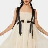 PUNK RAVE Off White Gothic Multi Bow Dress