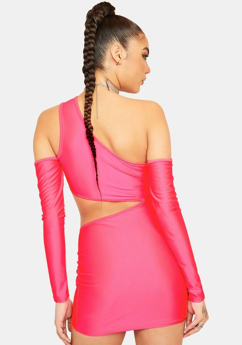 X_Tresser Bubblegum Bring It Up Satin Cutout Dress - Image 4
