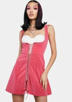 X_ Half Heart Sweet From The Start Lace Up Dress