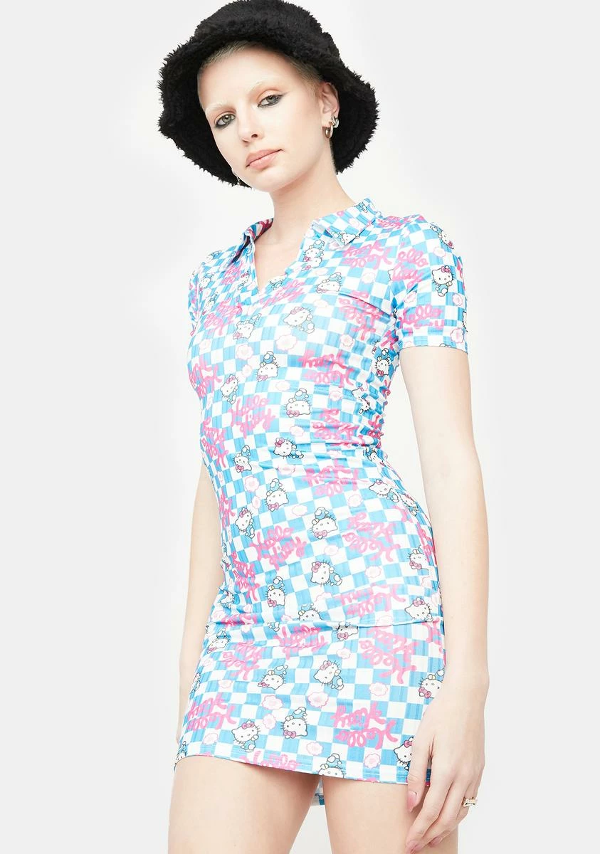 NGOrder Hello Kitty Check Print Collar Dress - Image 2