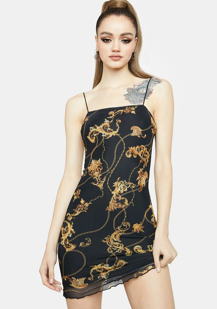 X_Bear Dance Baroque Lifestyle Mesh Mini Dress