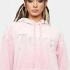 Juicy Couture Rose Big Bling Velour Hoodie Dress