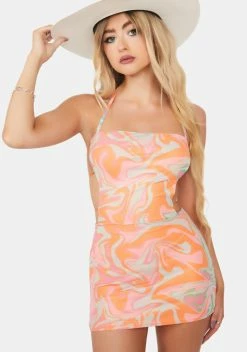 X_New Pink Vibrant Marvel At Me Mini Dress