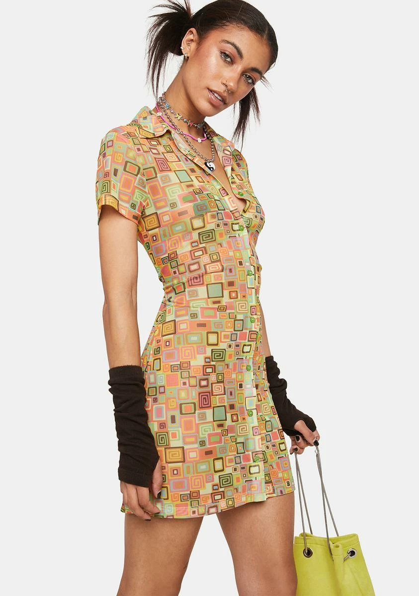 The Ragged Priest Bad Trip Mesh Shirt Dress - Image 2