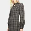 PUNK RAVE Improve New Plaid Cheongsam Dress