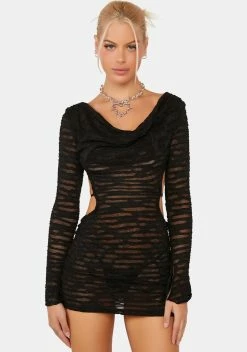 X_New Pink Midnight Fated To Be Yours Distressed Dress