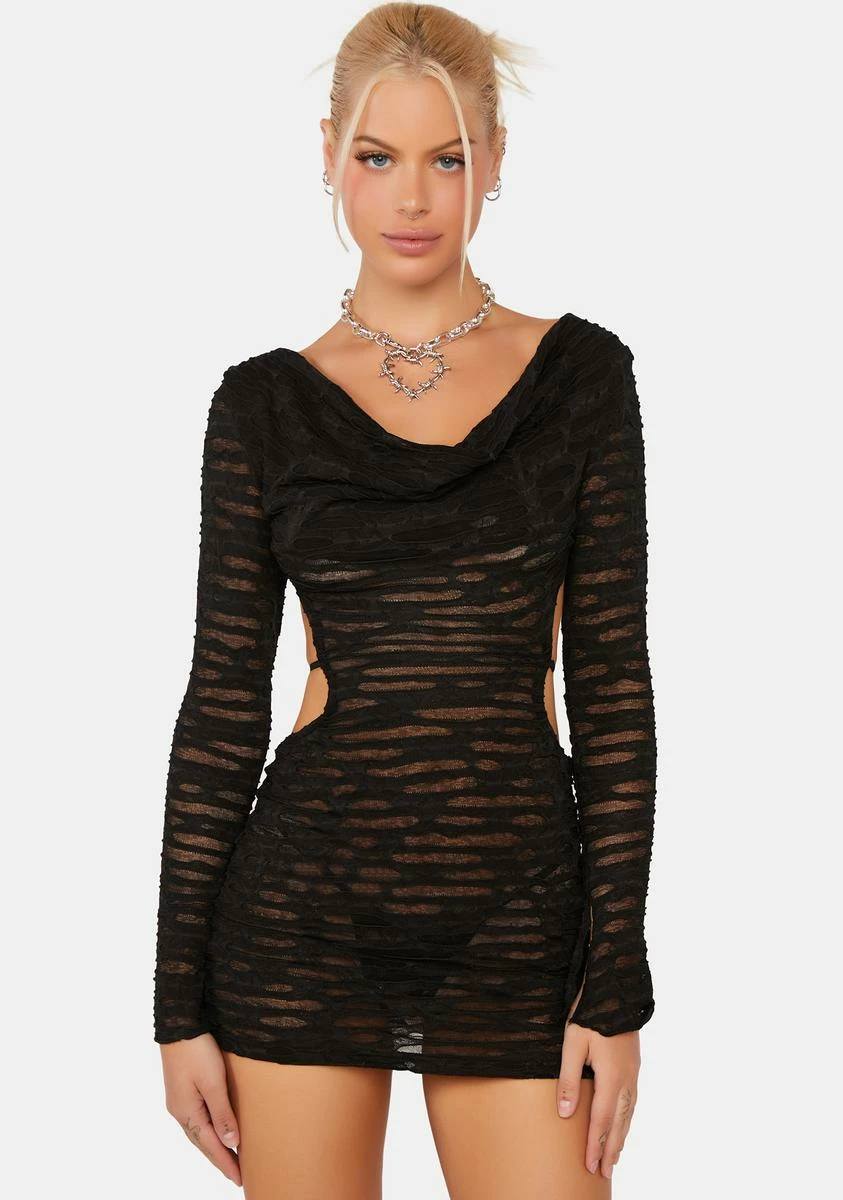 X_New Pink Midnight Fated To Be Yours Distressed Dress