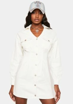 X_Blue Blush It's A Doll Thing Shirt Dress