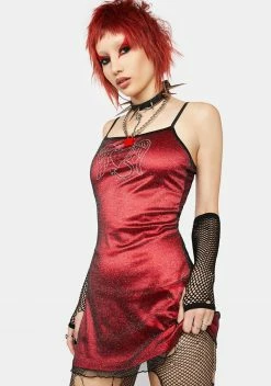 Current Mood Vamp Angel Mesh Mini Dress