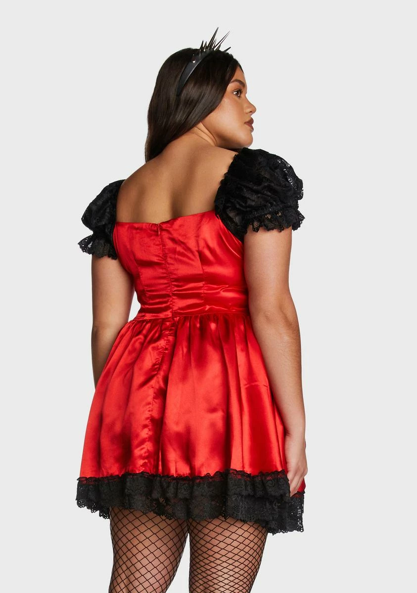 Current Mood Plus Fiery Bad Meets Evil Satin Mini Dress