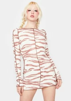 Bailey Rose Mauve Zebra Mini Dress